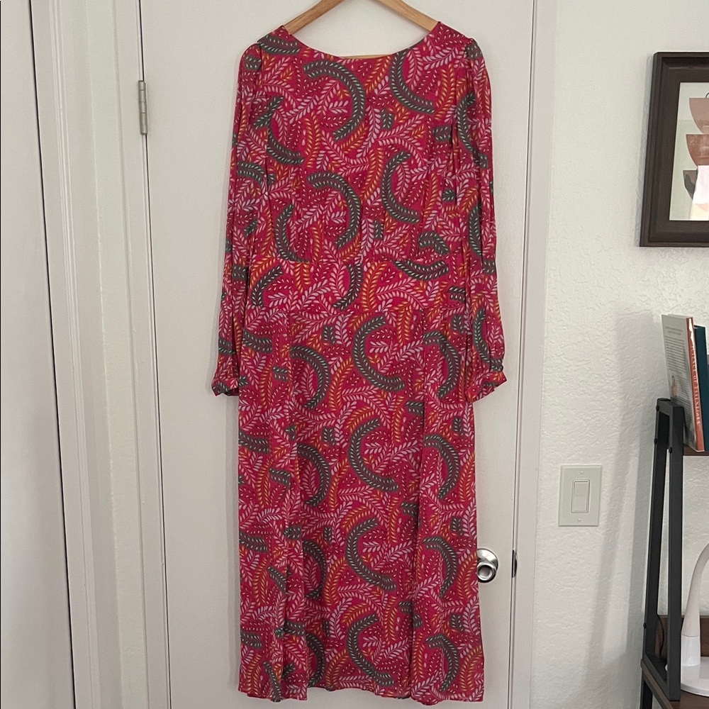 Boden Pink and Gray Long Sleeve Dress